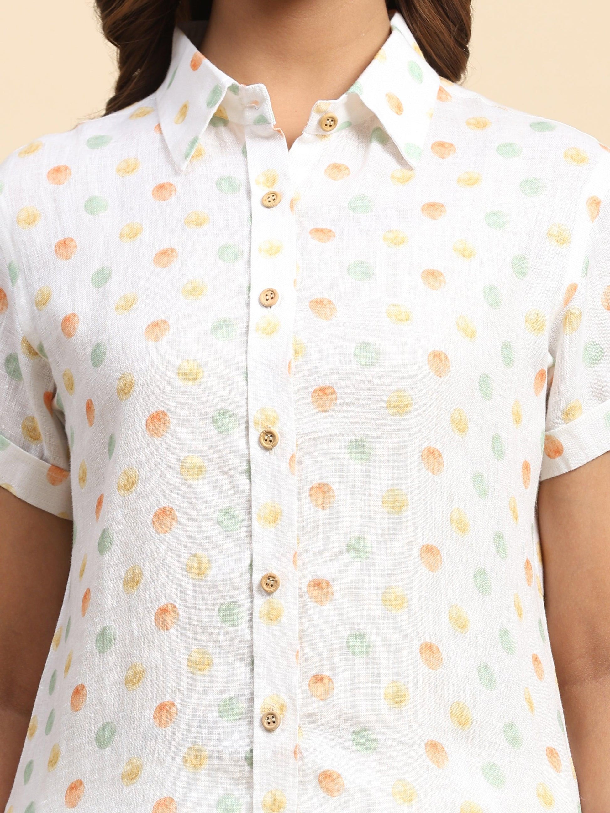 Fireballs Print Pure Linen Coord Set - Funny Bones Clothings