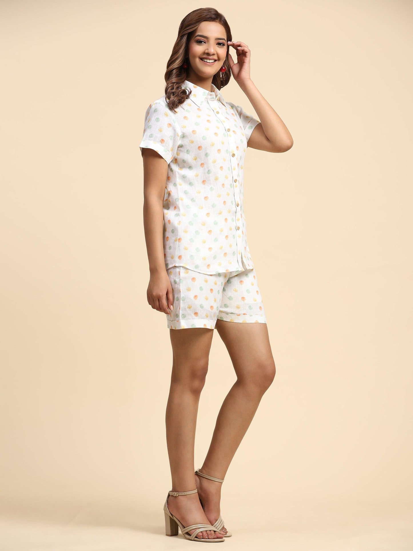 Fireballs Print Pure Linen Coord Set - Funny Bones Clothings