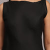 Solid Black Colour Long Dress Pure Linen - Funny Bones Clothings