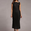 Solid Black Colour Long Dress Pure Linen - Funny Bones Clothings