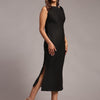 Solid Black Colour Long Dress Pure Linen - Funny Bones Clothings