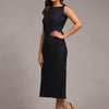 Solid Dark Blue Colour Long Dress Pure Linen - Funny Bones Clothings