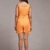 Solid Orange Colour Pure Linen Jumpsuit - Funny Bones Clothings