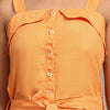 Solid Orange Colour Pure Linen Jumpsuit - Funny Bones Clothings
