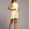 Solid Lemon Yellow Pure Linen Jumpsuit - Funny Bones Clothings