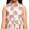 The Royal Elephant Print Blend Linen Dress - Funny Bones Clothings
