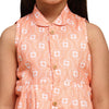 White Flower Print Blend Linen Dress - Funny Bones Clothings