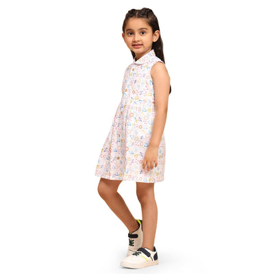 Confetti Print Blend Linen Dress - Funny Bones Clothings