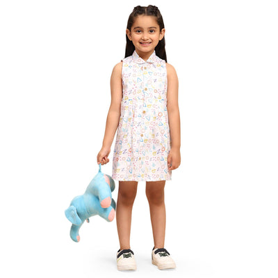 Confetti Print Blend Linen Dress - Funny Bones Clothings