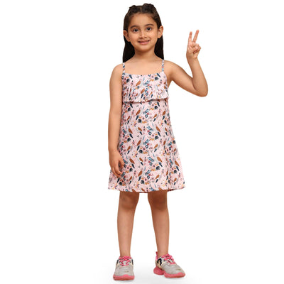 Whisteling Birds Print Blend Linen Dress - Funny Bones Clothings