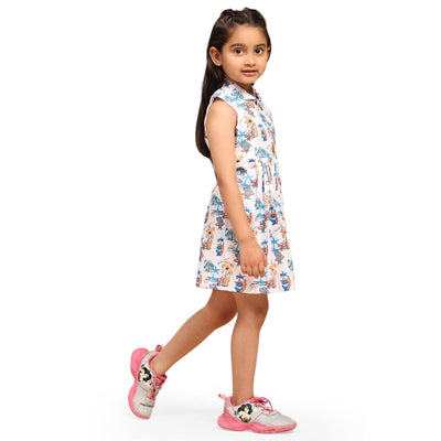 Baby Shark Print Blend Linen Dress - Funny Bones Clothings