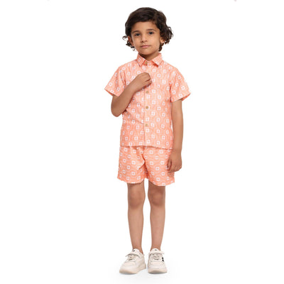 White Flower Print Vestiario's Blend Linen Co-ords - Funny Bones Clothings