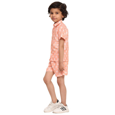 White Flower Print Vestiario's Blend Linen Co-ords - Funny Bones Clothings