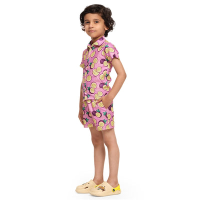 Passionfruit Print Vestiario's Blend Linen Co-ords - Funny Bones Clothings