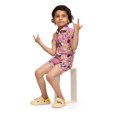 Passionfruit Print Vestiario's Blend Linen Co-ords - Funny Bones Clothings