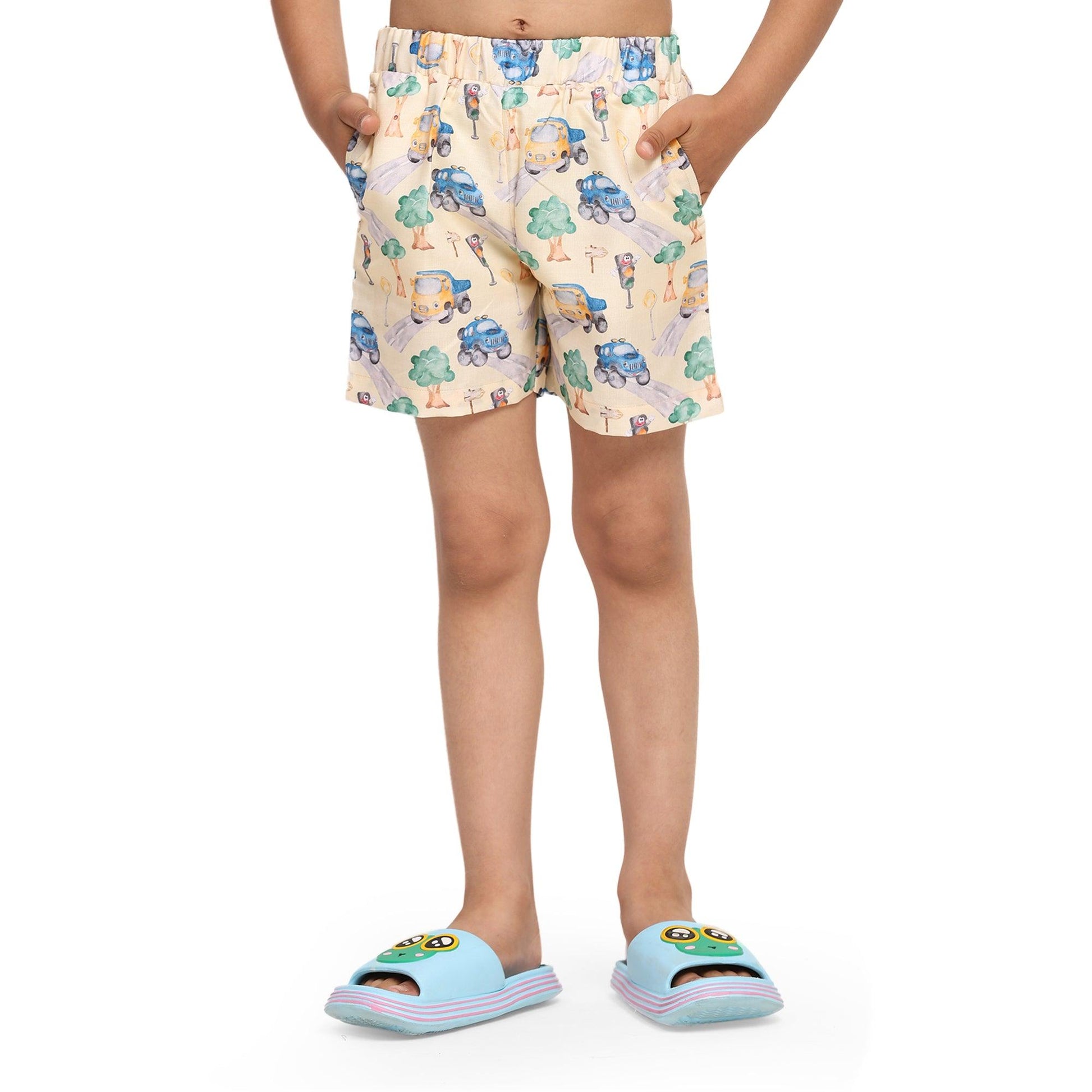 Truck Print Vestiario's Blend Linen Co-ords - Funny Bones Clothings