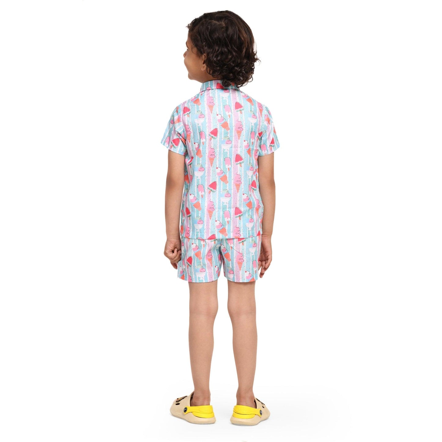 Striped Candies Print Vestiario's Blend Linen Co-ords - Funny Bones Clothings