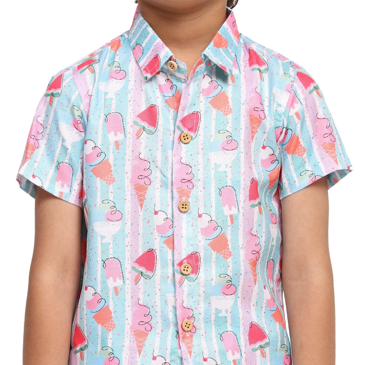 Striped Candies Print Vestiario's Blend Linen Co-ords - Funny Bones Clothings