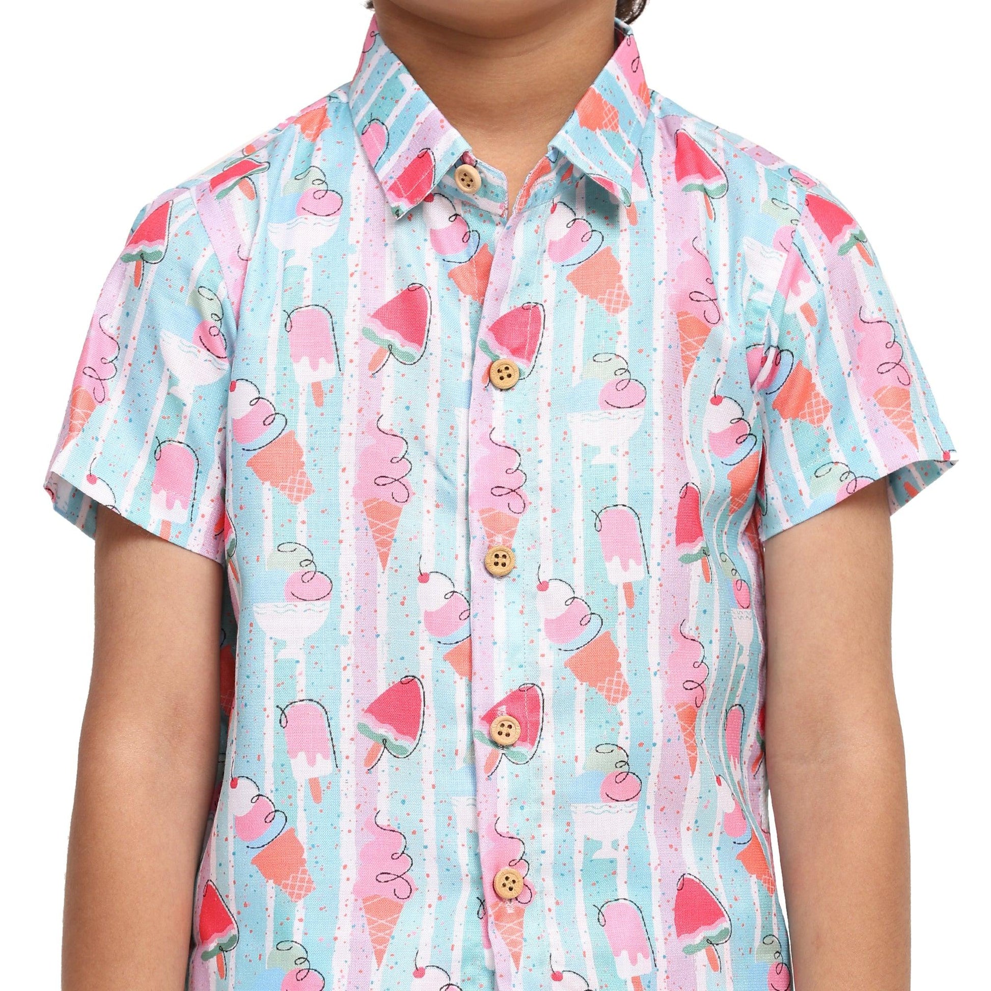 Striped Candies Print Vestiario's Blend Linen Co-ords - Funny Bones Clothings