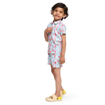 Striped Candies Print Vestiario's Blend Linen Co-ords - Funny Bones Clothings