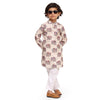 Royal Elephant print Vestiario's Blend Linen Kurta Pajama Set - Funny Bones Clothings