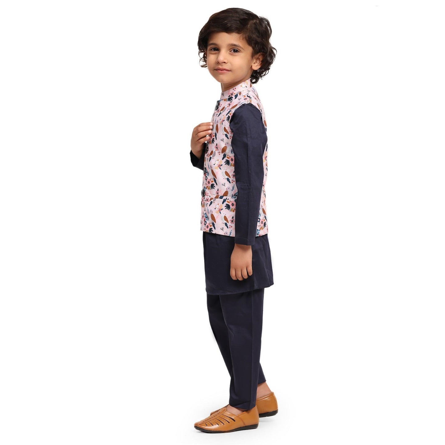 Bird Print Koti Blue Funny Bones Clothing's Kurta Pajama Set - Funny Bones Clothings