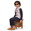 Bird Print Koti Blue Funny Bones Clothing's Kurta Pajama Set - Funny Bones Clothings