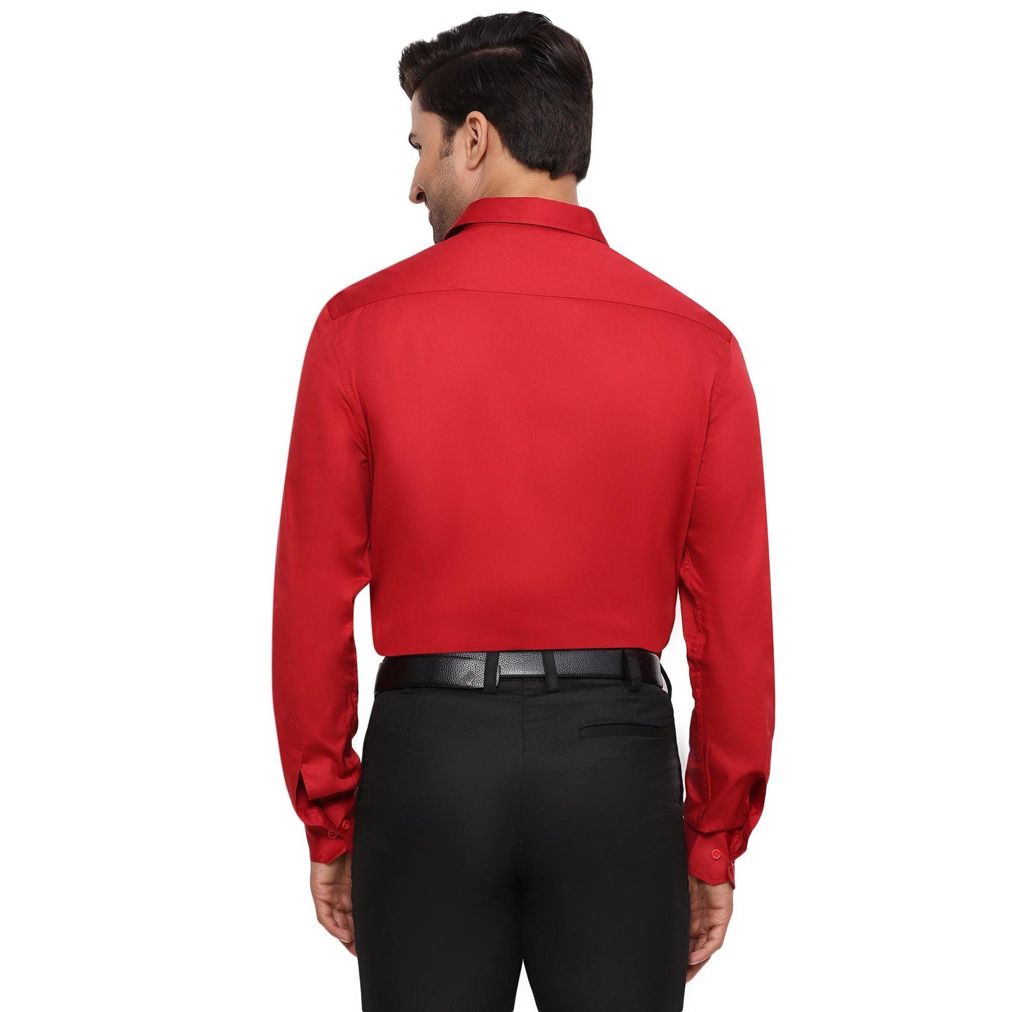 Formal Shirts 100% Premium Cotton Satin for Men (Red Colour) - Funny Bones Clothings