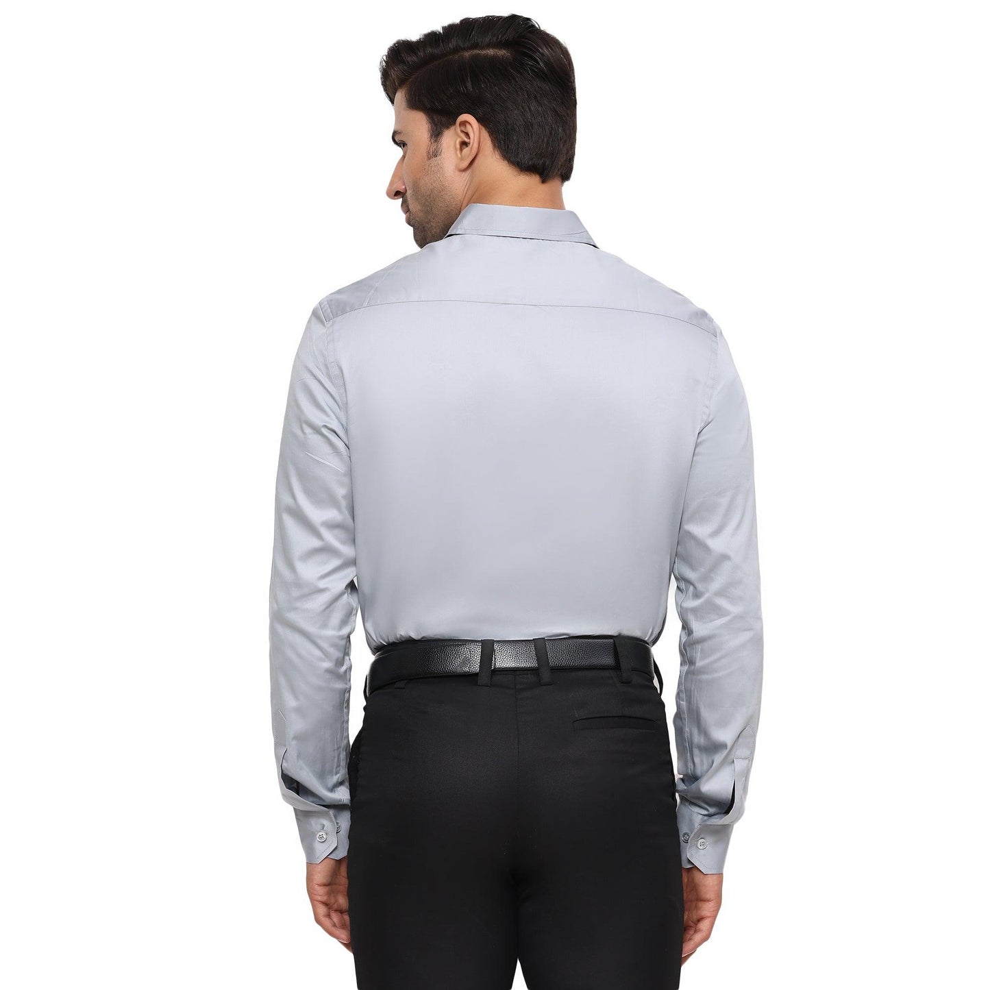 Formal Shirts 100% Premium Cotton Satin for Men (Grey Colour) - Funny Bones Clothings