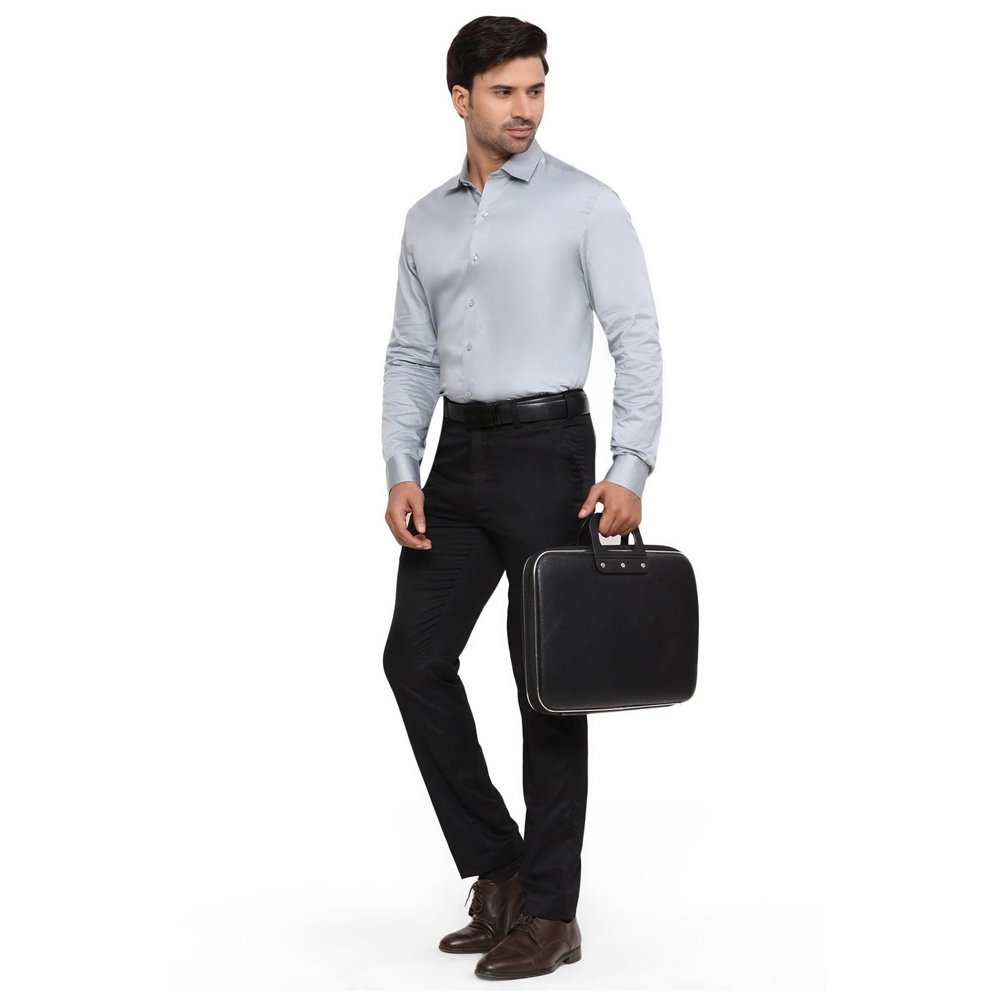Formal Shirts 100% Premium Cotton Satin for Men (Grey Colour) - Funny Bones Clothings