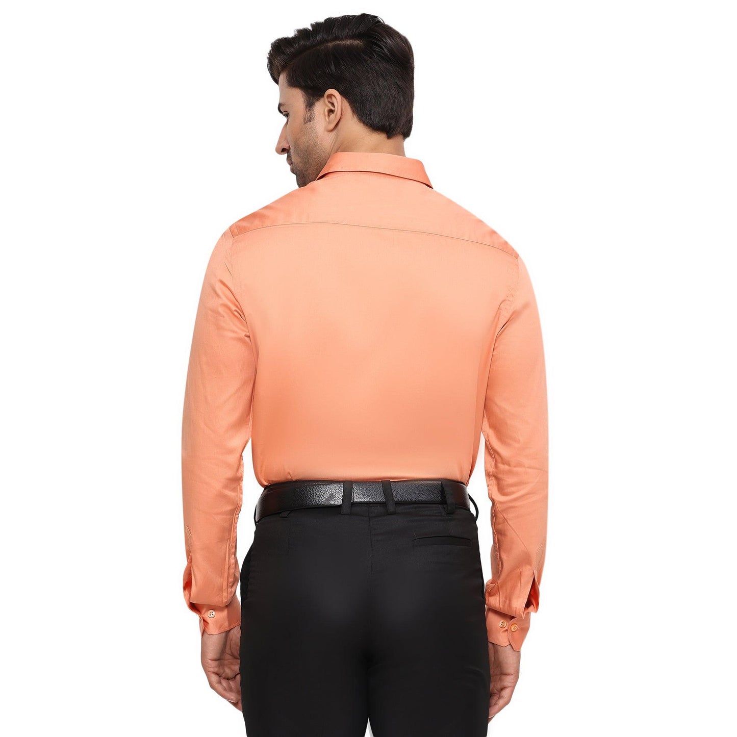 Formal Shirts 100% Premium Cotton Satin for Men (Orange Colour) - Funny Bones Clothings