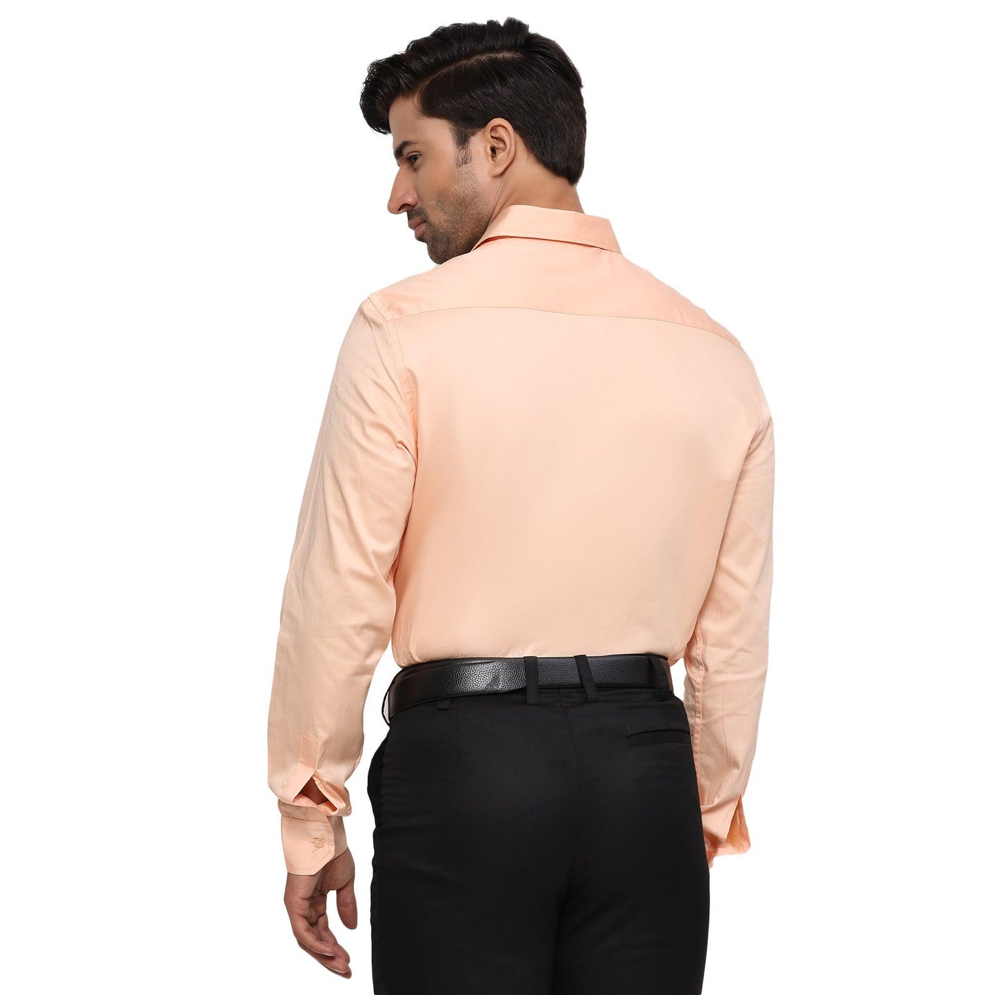Formal Shirts 100% Premium Cotton Satin for Men (Peach Colour) - Funny Bones Clothings