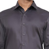 Formal Shirts 100% Premium Cotton Satin for Men (Charcoal Grey Colour) - Funny Bones Clothings