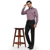 Formal Shirts 100% Premium Cotton Satin for Men (Wine Colour) - Funny Bones Clothings