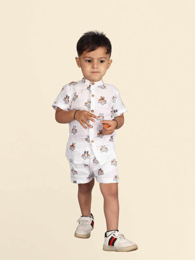 Dog Printed Pure Linen Premium Co-ords - Funny Bones Clothings
