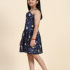 TopSkirt Styled Planet Print Pure Linen Dress - Funny Bones Clothings