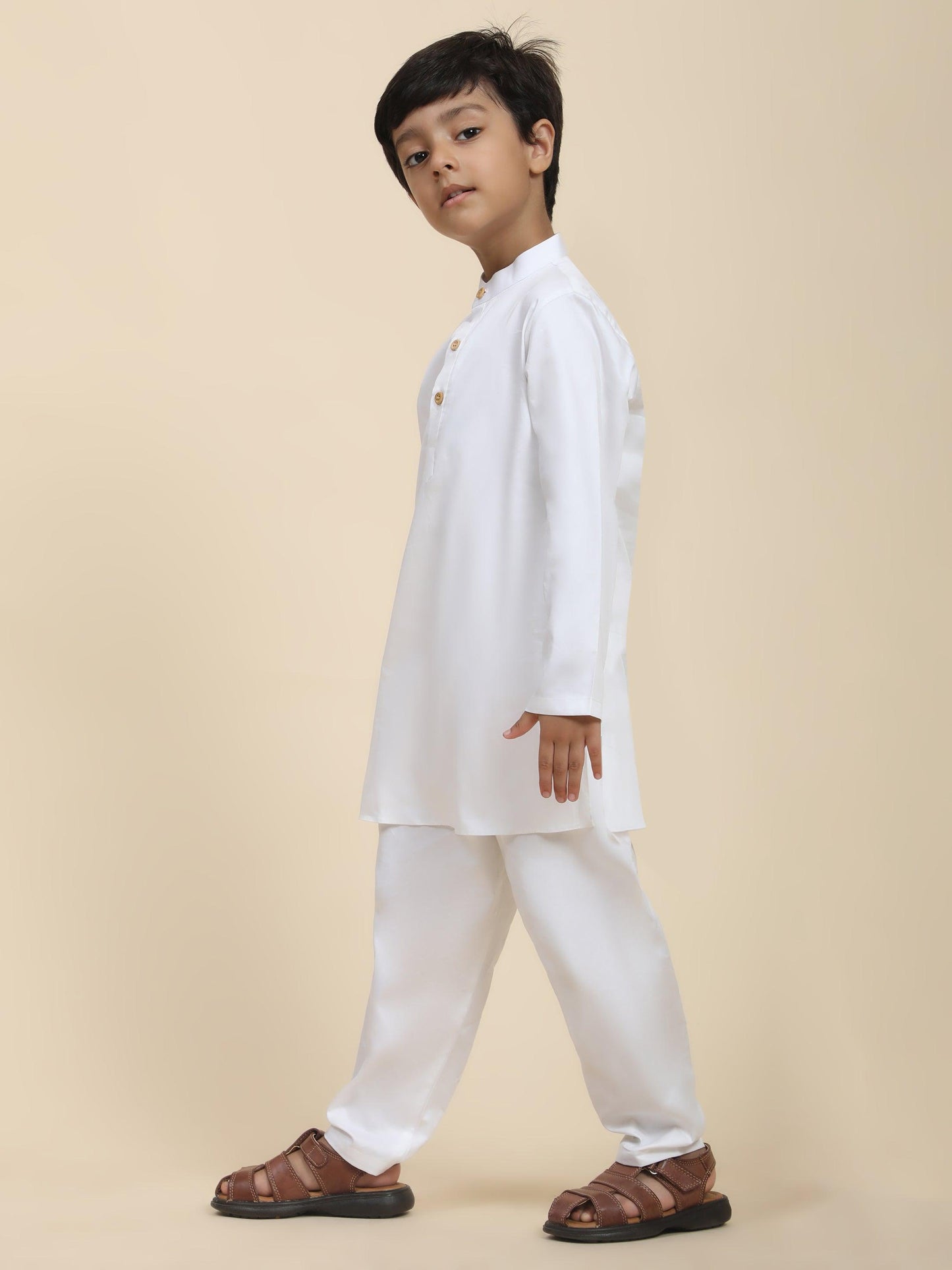 Solid White Pure Premium Cotton Kurta and Pajama Set - Funny Bones Clothings