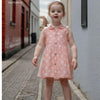 White Flower Print Blend Linen Dress - Funny Bones Clothings