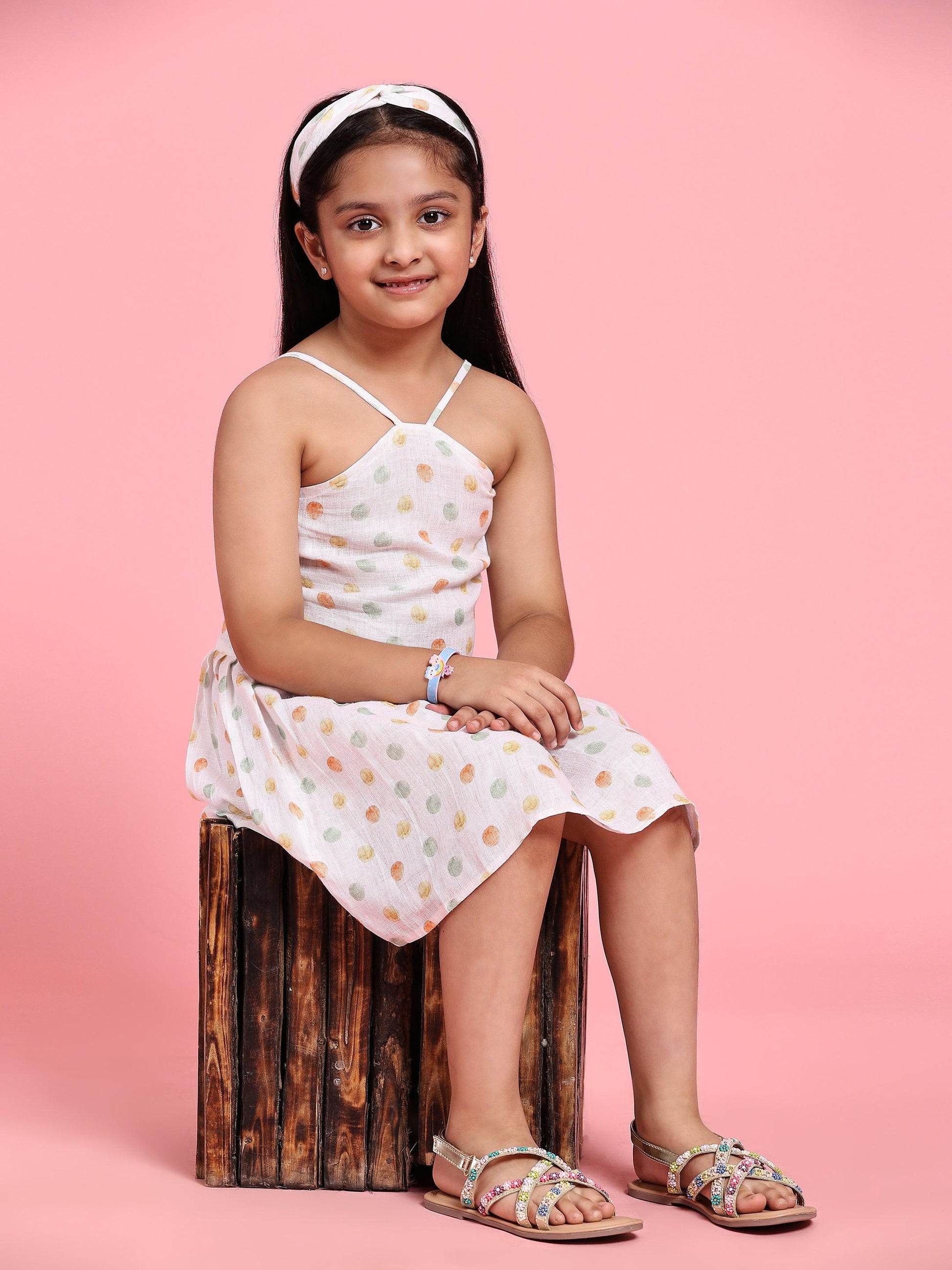 TopSkirt Styled Fireballs Print Pure Linen Dress - Funny Bones Clothings