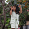 Jacket Shorts Solid Green Pure Linen Co-ords - Funny Bones Clothings