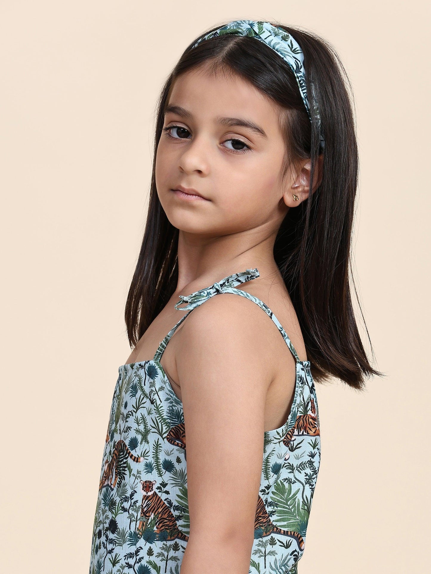 Tiger Print Blend Linen Dress - Funny Bones Clothings