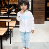 Striped Pure Linen Premium Co-ords - White - Sky Blue - Funny Bones Clothings