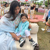 Solid Sky Blue Pure Linen Bandgala Blazer with White Kurta Pajama Set - Funny Bones Clothings