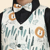 Lion Pure Waist Coat, Black Shirt and Green Trouser Set - Funny Bones Clothings