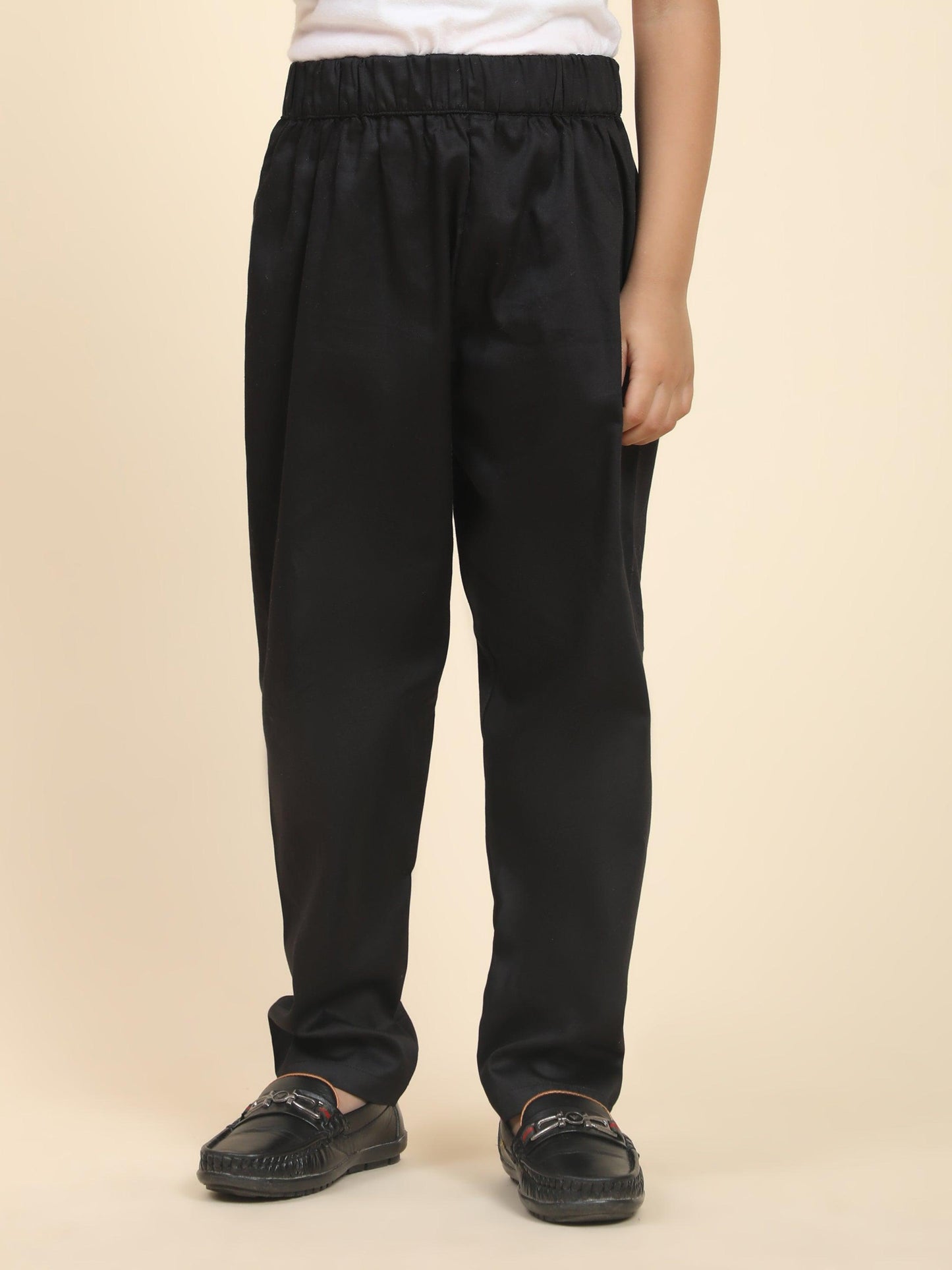 Solid Black Pure Premium Cotton Kurta and Pajama Set - Funny Bones Clothings