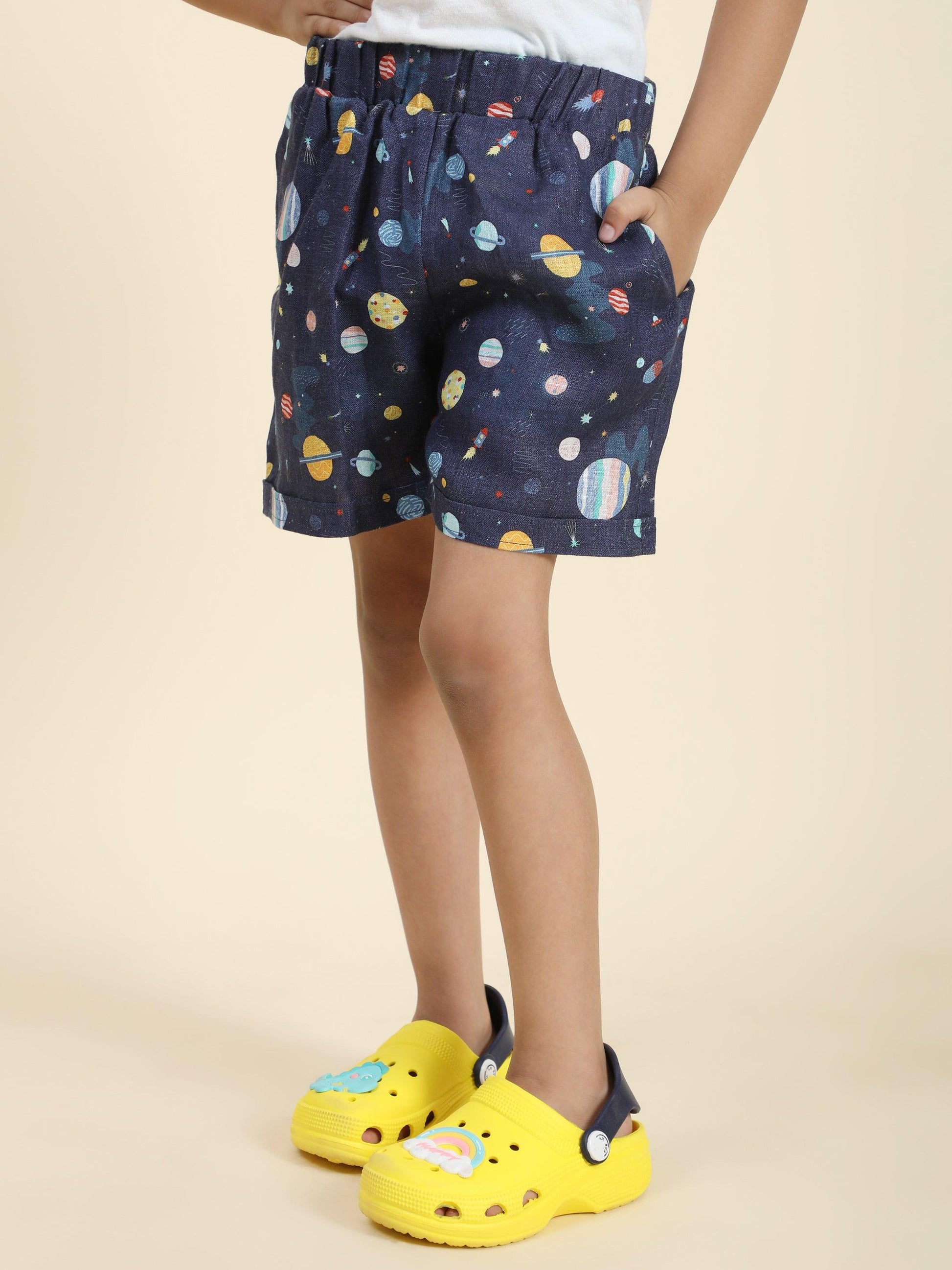 Planet Printed Pure Linen Premium Co-ords - Funny Bones Clothings