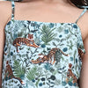 Tiger Print Blend Linen Dress - Funny Bones Clothings