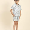 White Leopard Printed Pure Linen Premium Co-ords - Funny Bones Clothings