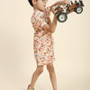 Mushrooms Printed Pure Linen Premium Co-ords - Funny Bones Clothings
