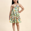 TopSkirt Styled African Forest Print Pure Linen Dress - Funny Bones Clothings